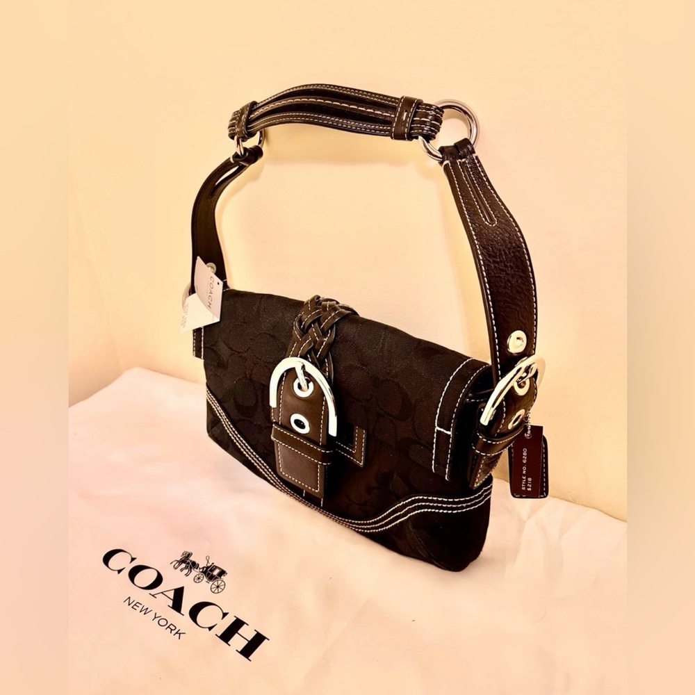 NWT Vintage Y2K Coach Black Soho Signature shoulder bag